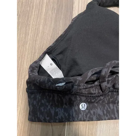 Lululemon Energy Bra Long Line *Medium Support Wild Thing Camo Deep Coal Size 6 - Picture 7 of 8